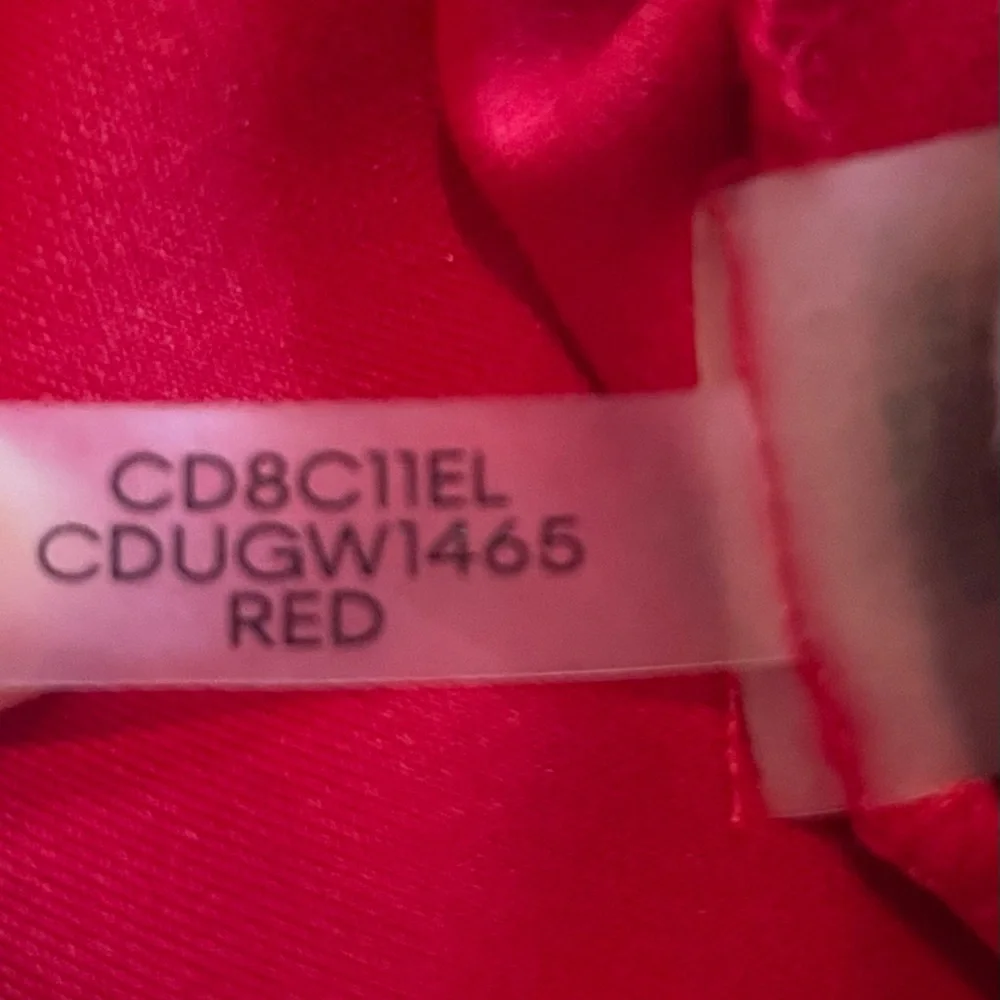 Calvin Klein Red Long-Sleeve Embellished Shift Dress - Picture 14 of 14